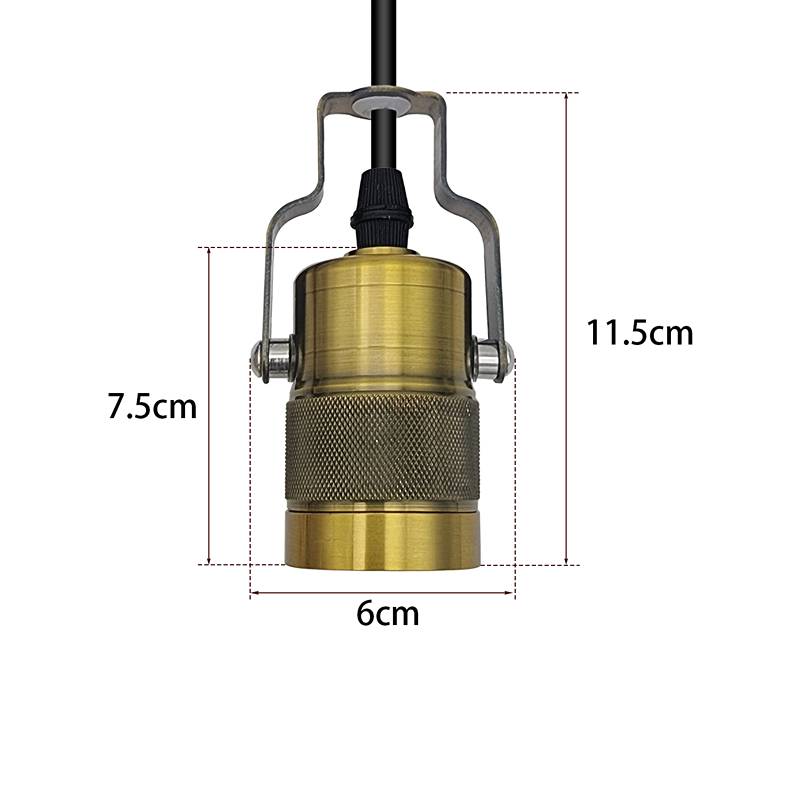 Brass Pendant Lamp Holder 1 m – Tilting E27 Holder, Single or Pair - photo 7