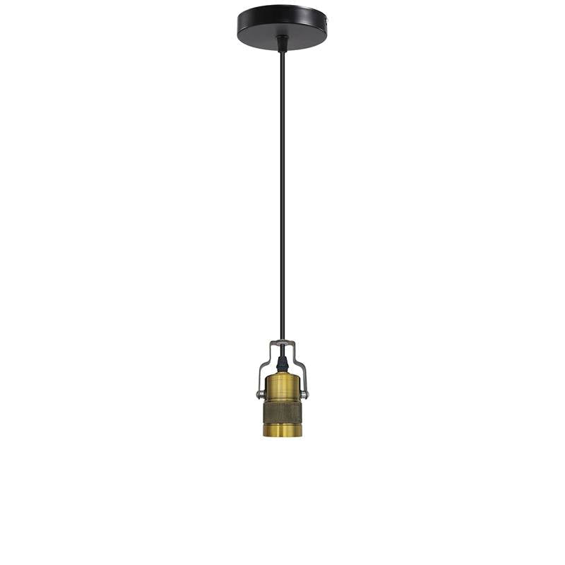 Brass Pendant Lamp Holder 1 m – Tilting E27 Holder, Single or Pair - Without Bulb, Yellow Brass, No Shade