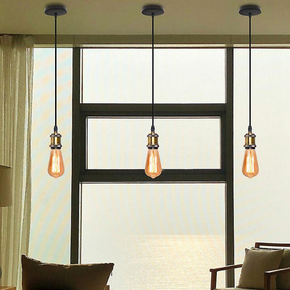 Pendant Light Fitting – Brass or Copper E27, Swag Hook Option - photo 5