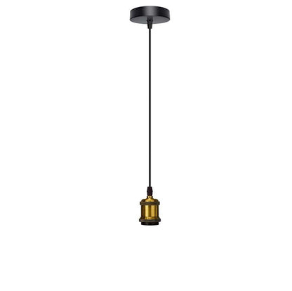 Pendant Light Fitting – Brass or Copper E27, Swag Hook Option - Without Bulb, Yellow Brass, No Shade