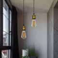 Pendant Light Fitting – Brass or Copper E27, Swag Hook Option