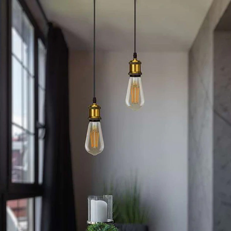 Pendant Light Fitting – Brass or Copper E27, Swag Hook Option