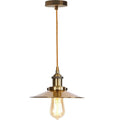 Green Brass Pendant Light – Flat Cone or Flat Shade, E27