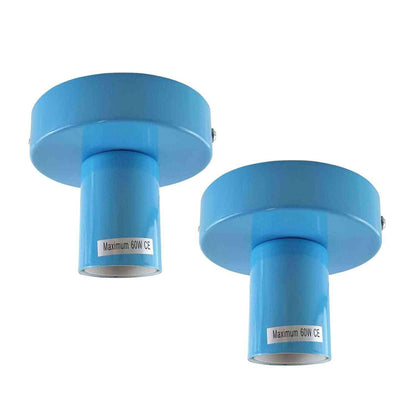 Flush Ceiling Lamp Holder – E27, 7 Colours, Optional Cage & Bulb - photo 9