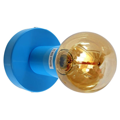 Flush Ceiling Lamp Holder – E27, 7 Colours, Optional Cage & Bulb - photo 11