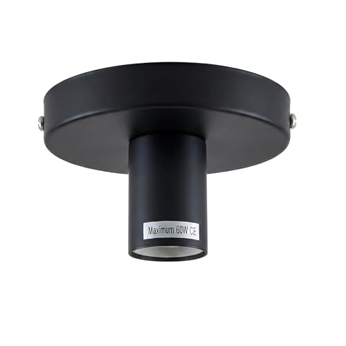 Flush Ceiling Lamp Holder – E27, 7 Colours, Optional Cage & Bulb - photo 26