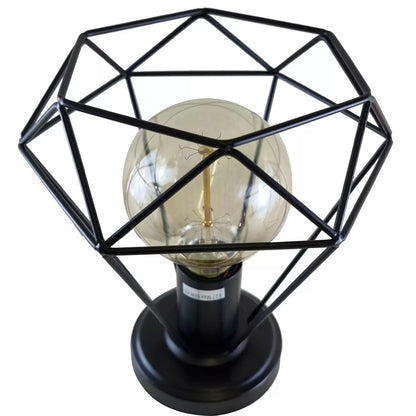 Flush Ceiling Lamp Holder – E27, 7 Colours, Optional Cage & Bulb - Black, Wire Cage Black 108 mm Rose, Without Bulb