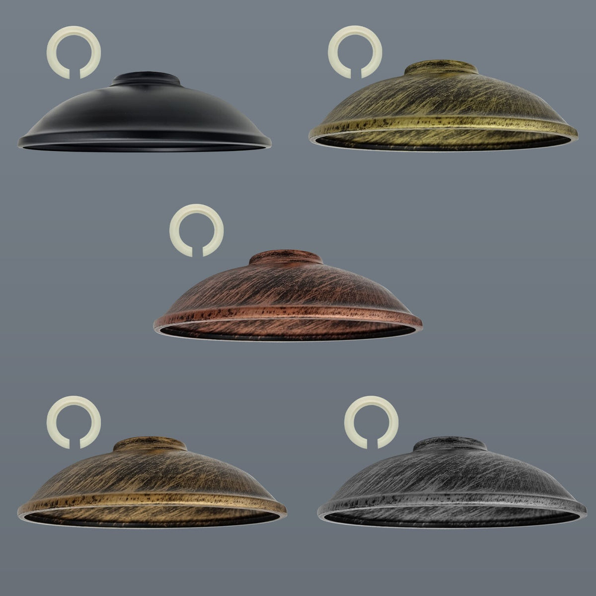 Rustic Saucer Lamp Shade 24 cm – Easy Fit, 6 Finishes - photo 11
