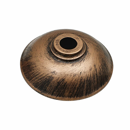 Rustic Saucer Lamp Shade 24 cm – Easy Fit, 6 Finishes - Brushed Copper, 24 cm with Reducer Ring, Single