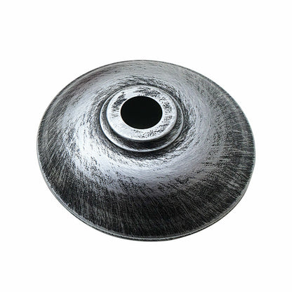 Rustic Saucer Lamp Shade 24 cm – Easy Fit, 6 Finishes - Brushed Silver, 24 cm with Reducer Ring, Single