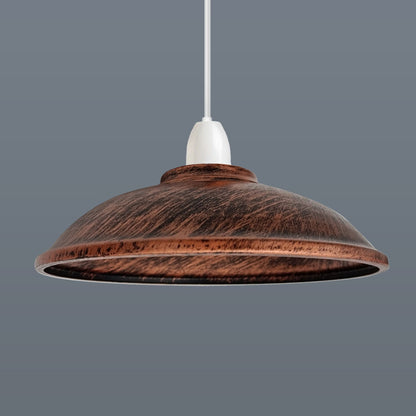 Rustic Saucer Lamp Shade 24 cm – Easy Fit, 6 Finishes
