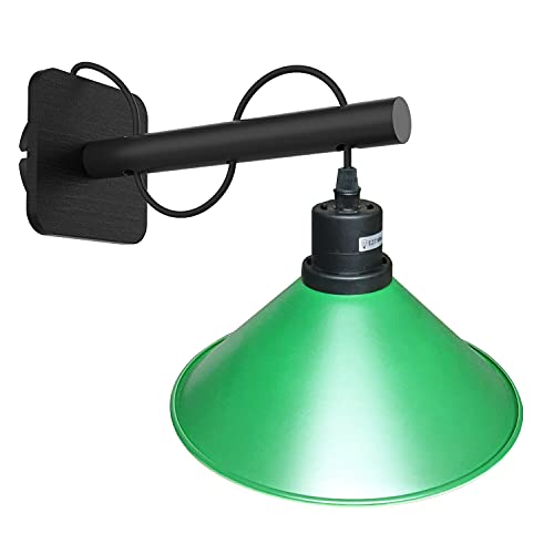 Horizontal Arm Wall Light with Hanging Shade – Black, E27 - photo 7