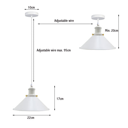 White Pendant Light – Dome, Cone, Barn or Cage Shade, E27 - photo 9