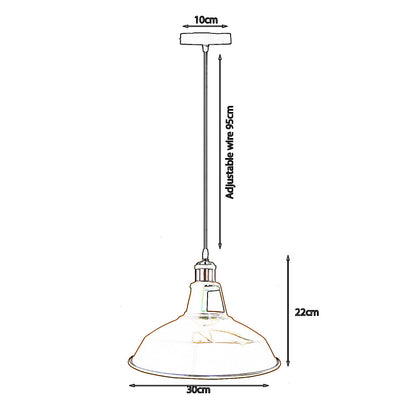 White Pendant Light – Dome, Cone, Barn or Cage Shade, E27 - photo 10