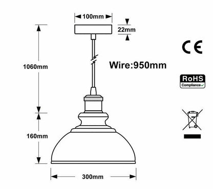 White Pendant Light – Dome, Cone, Barn or Cage Shade, E27 - photo 11
