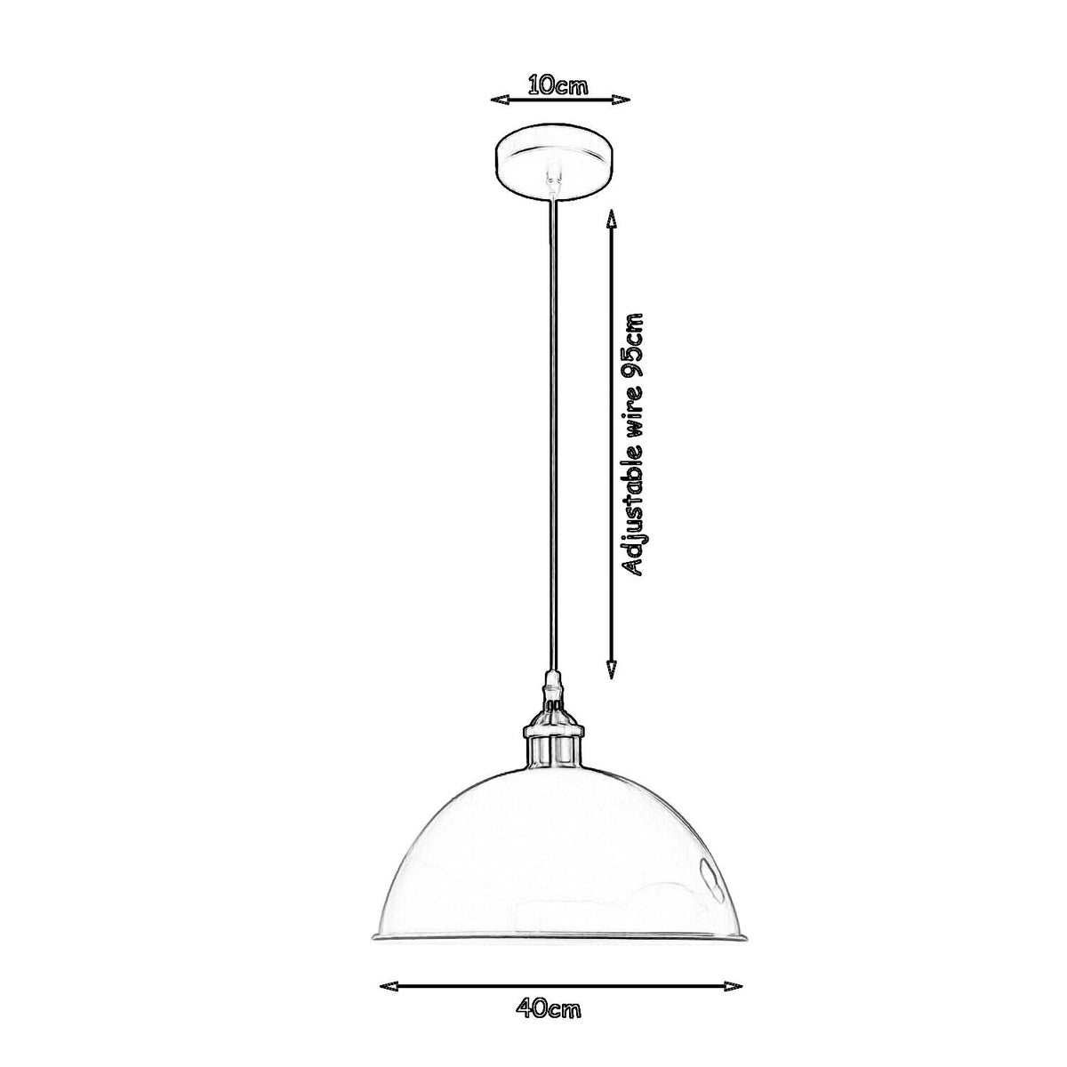 White Pendant Light – Dome, Cone, Barn or Cage Shade, E27 - photo 12