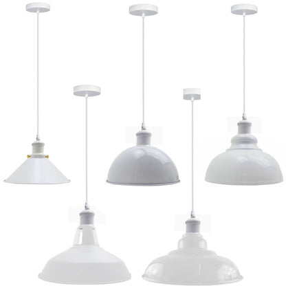 White Pendant Light – Dome, Cone, Barn or Cage Shade, E27 - photo 13