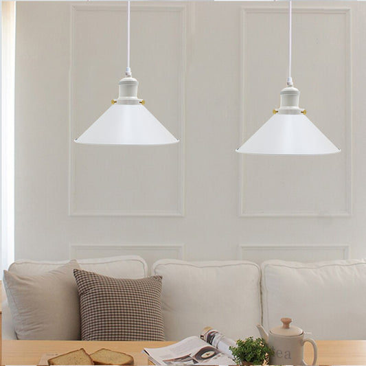 White Pendant Light – Dome, Cone, Barn or Cage Shade, E27 - photo 2