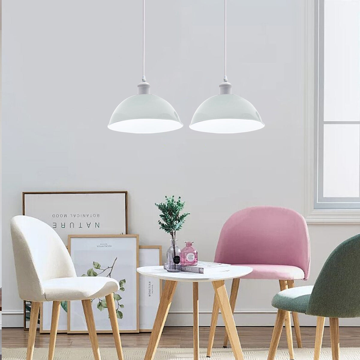 White Pendant Light – Dome, Cone, Barn or Cage Shade, E27 - photo 4