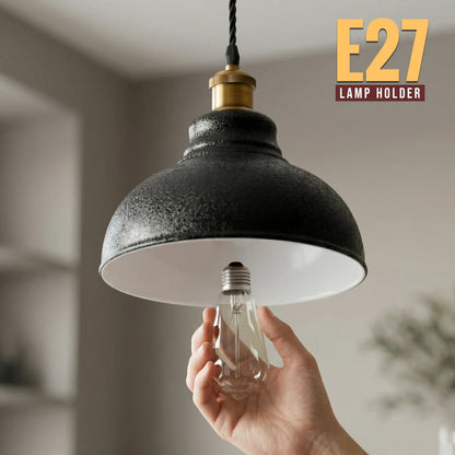 Swag Pendant Light – 2 m Twisted Cable, Ceiling Hook, Curvy Dome or Bulb