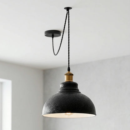 Swag Pendant Light – 2 m Twisted Cable, Ceiling Hook, Curvy Dome or Bulb - photo 2