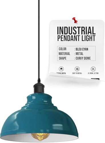 Curvy Dome Pendant Light – 21 or 29 cm Shade, Many Colours, E27