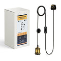 Plug-In Pendant Light – 4.5 m Fabric Cable, Switch, Brass E27