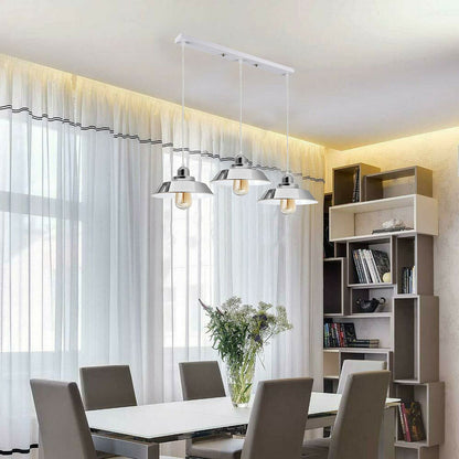 3-Light Chrome Pendant – Dome, Cone or Diamond Cage, Bar or Round - photo 5
