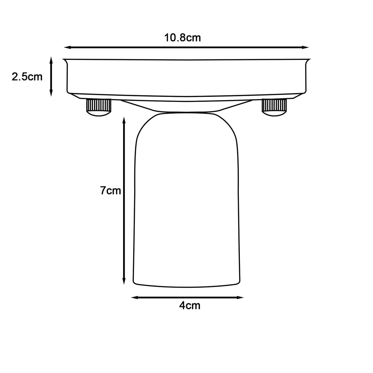 Flush Ceiling Lamp Holder – Metal, E27, 75 or 108 mm Plate - photo 5