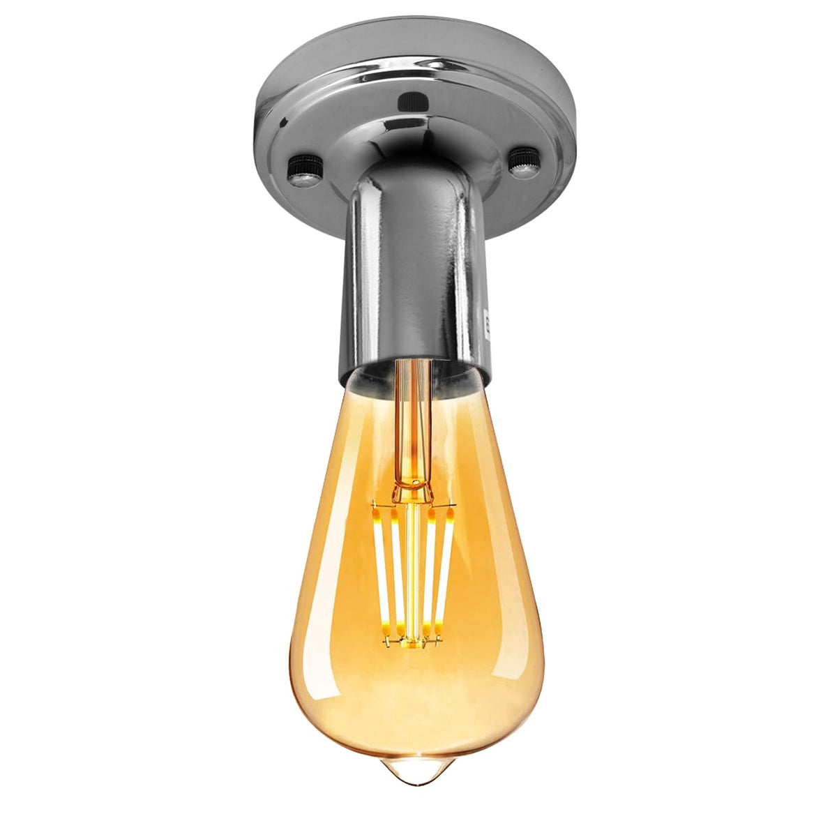 Flush Ceiling Lamp Holder – Metal, E27, 75 or 108 mm Plate - photo 6