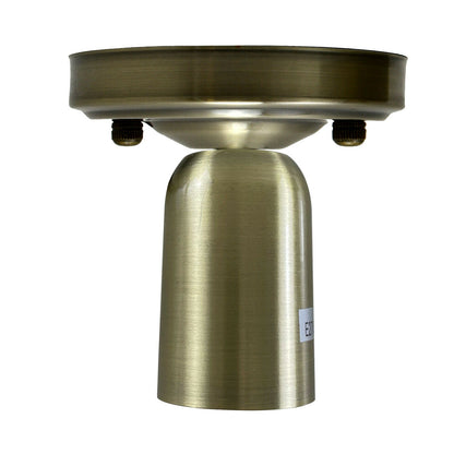 Flush Ceiling Lamp Holder – Metal, E27, 75 or 108 mm Plate - 108 mm, Green Brass, No Shade