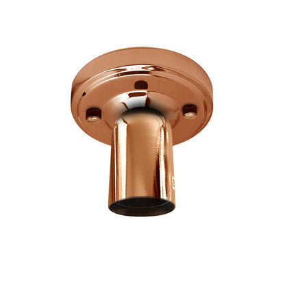 Flush Ceiling Lamp Holder – Metal, E27, 75 or 108 mm Plate - 108 mm, Rose Gold, No Shade