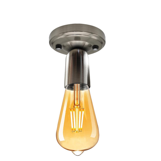 Flush Ceiling Lamp Holder – Metal, E27, 75 or 108 mm Plate