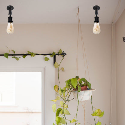Steampunk Pipe Light Fitting – Wall or Ceiling, Rustic, E27 - photo 3
