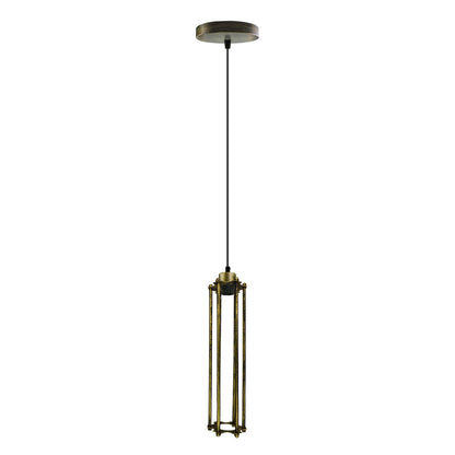 3-Light Cluster Pendant – Wire Cage Shades, Round Plate or Ceiling Bar - photo 8