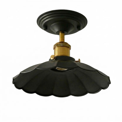 Semi Flush Ceiling Light – Scalloped, Dome or Gloss Metal Shade, E27 - photo 23