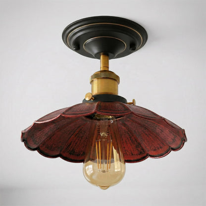 Semi Flush Ceiling Light – Scalloped, Dome or Gloss Metal Shade, E27 - photo 25