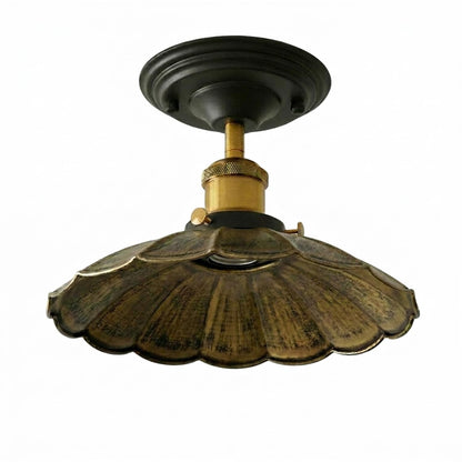 Semi Flush Ceiling Light – Scalloped, Dome or Gloss Metal Shade, E27 - photo 6