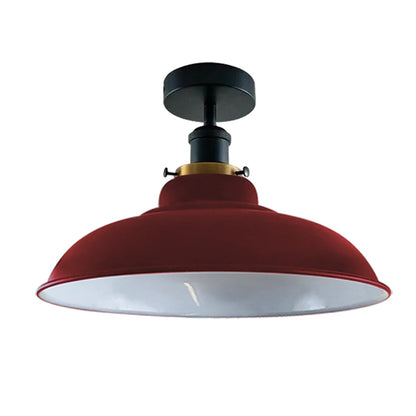 Semi Flush Ceiling Light – Scalloped, Dome or Gloss Metal Shade, E27 - photo 66