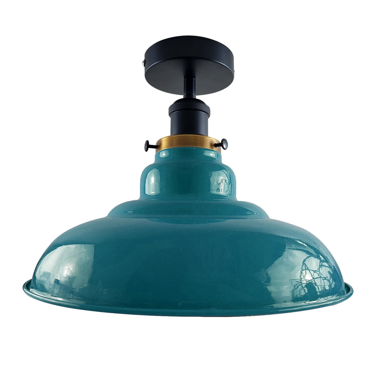 Semi Flush Ceiling Light – Scalloped, Dome or Gloss Metal Shade, E27 - photo 62