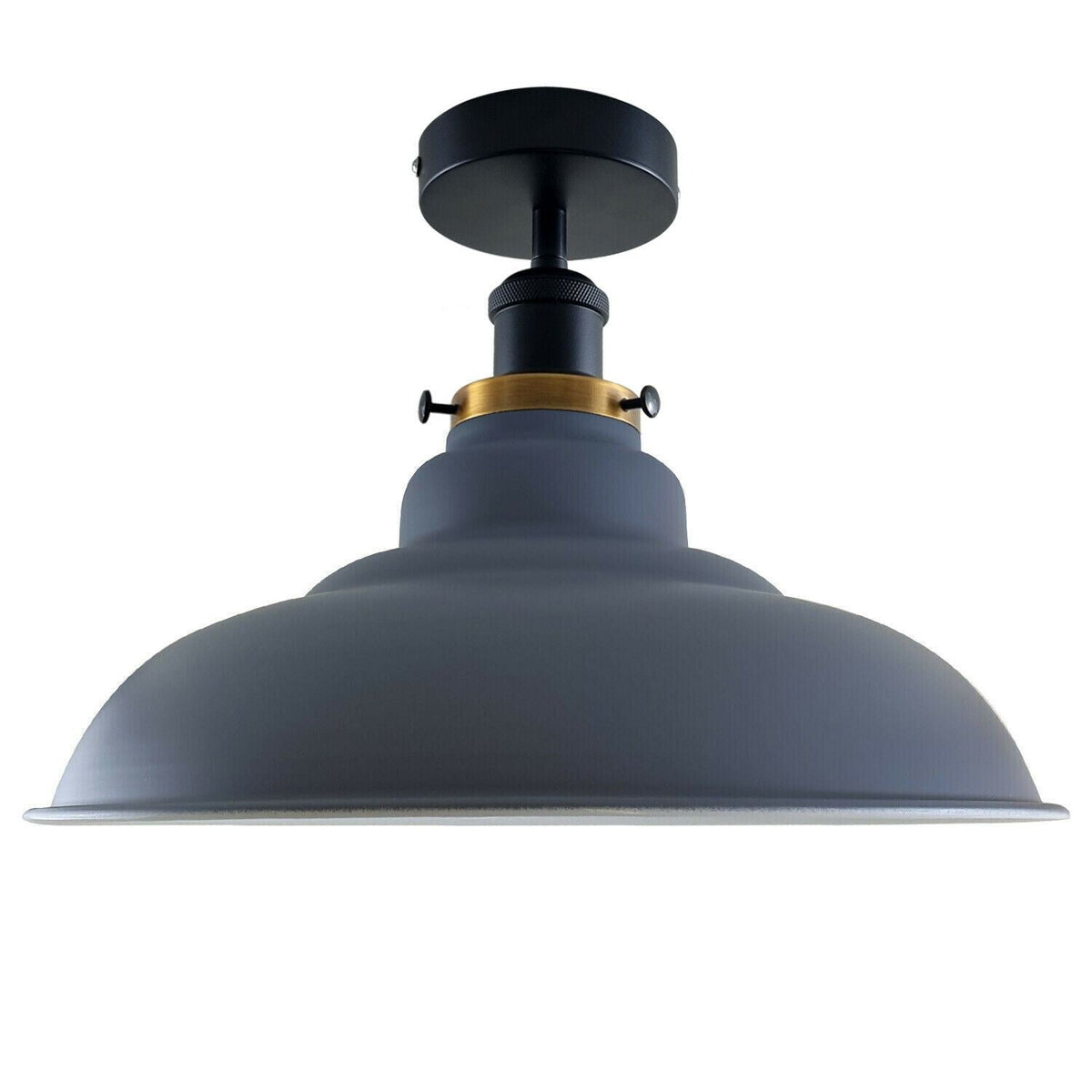 Semi Flush Ceiling Light – Scalloped, Dome or Gloss Metal Shade, E27 - photo 68