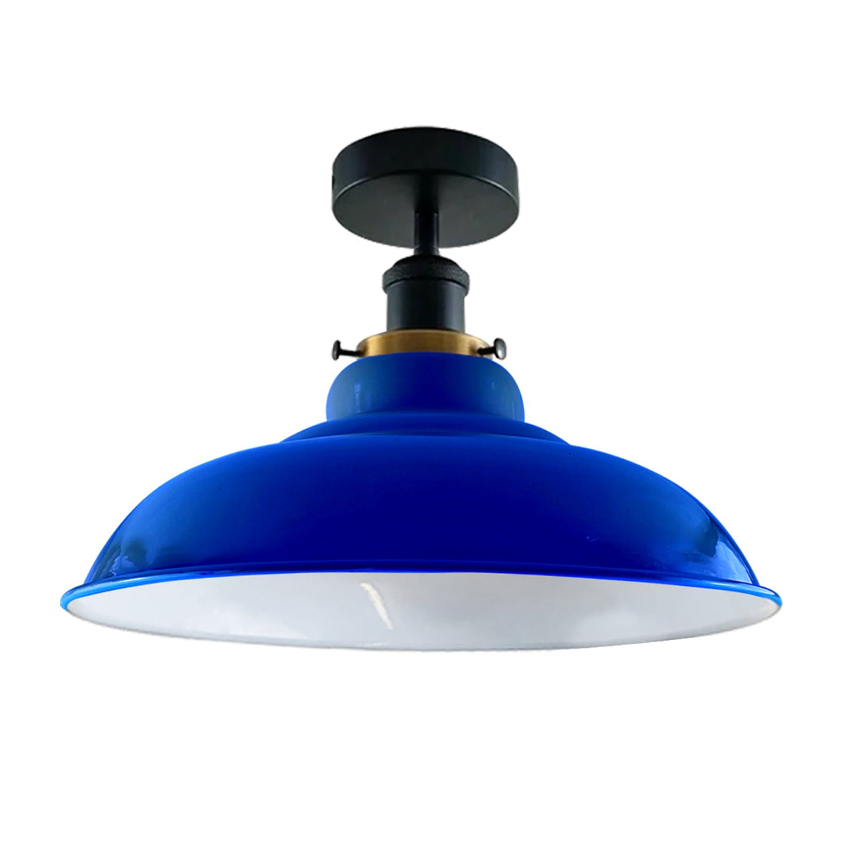 Semi Flush Ceiling Light – Scalloped, Dome or Gloss Metal Shade, E27 - photo 67
