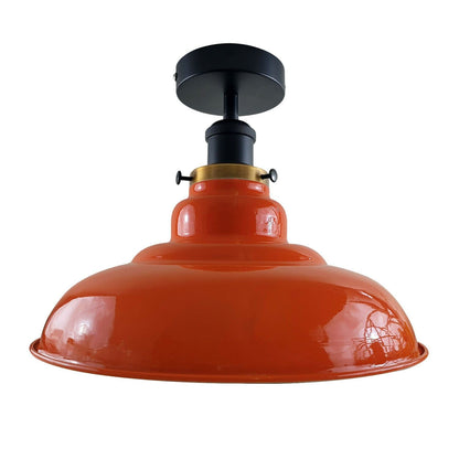 Semi Flush Ceiling Light – Scalloped, Dome or Gloss Metal Shade, E27 - photo 69