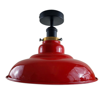 Semi Flush Ceiling Light – Scalloped, Dome or Gloss Metal Shade, E27 - photo 70