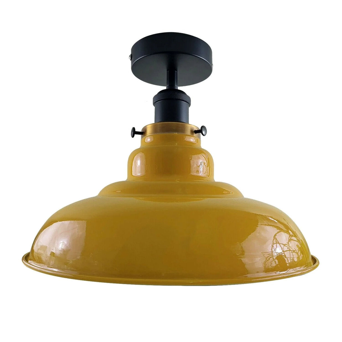 Semi Flush Ceiling Light – Scalloped, Dome or Gloss Metal Shade, E27 - photo 64