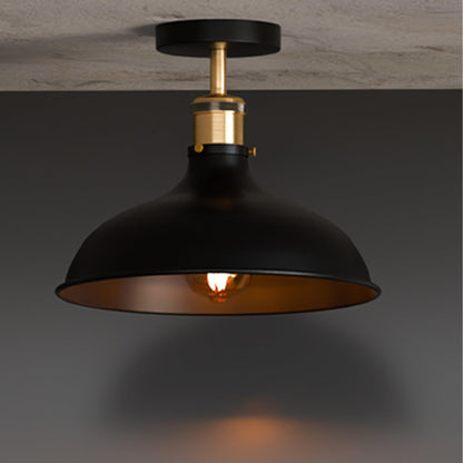 Semi Flush Ceiling Light – Scalloped, Dome or Gloss Metal Shade, E27 - photo 49