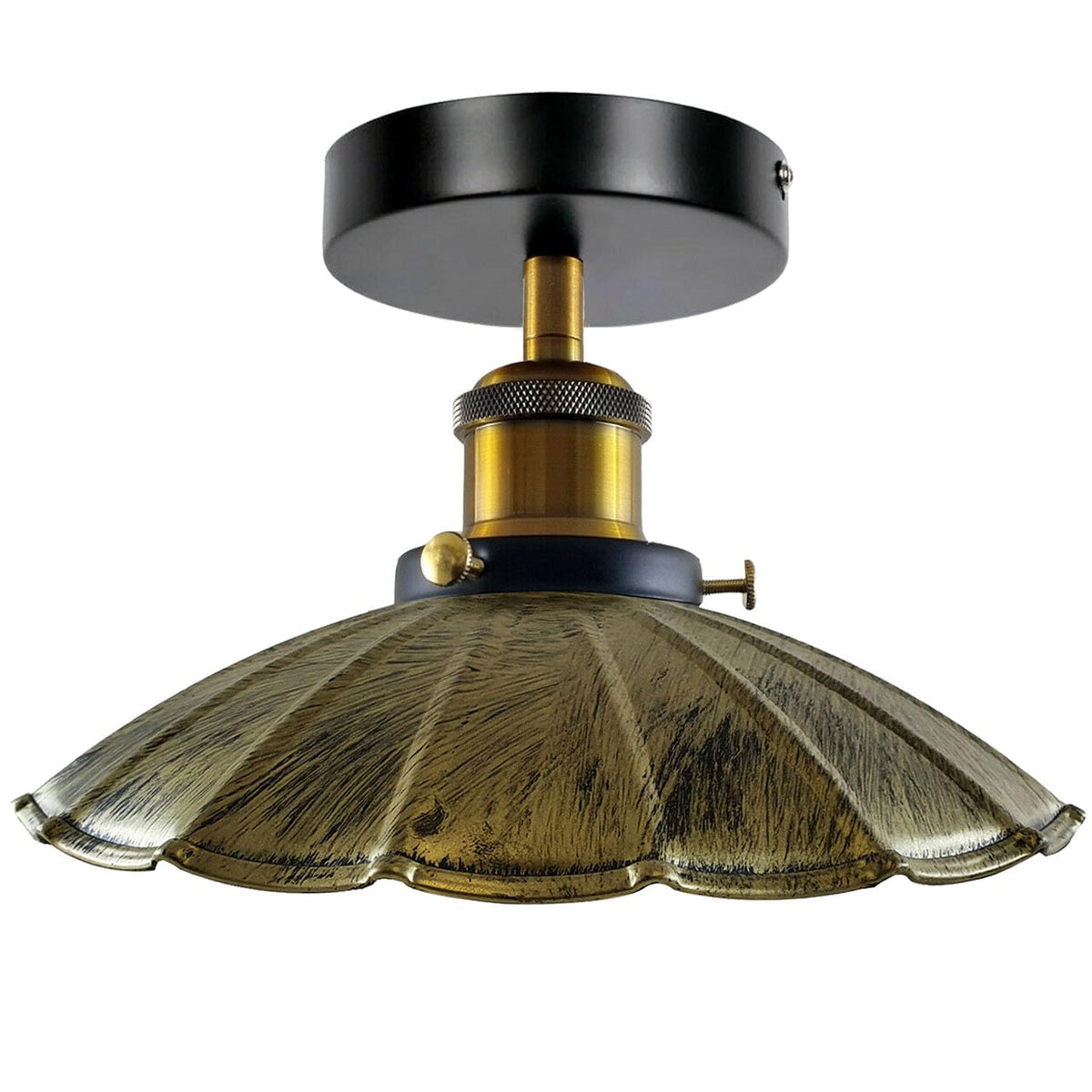 Semi Flush Ceiling Light – Scalloped, Dome or Gloss Metal Shade, E27 - photo 82