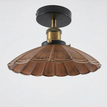 Semi Flush Ceiling Light – Scalloped, Dome or Gloss Metal Shade, E27 - photo 83