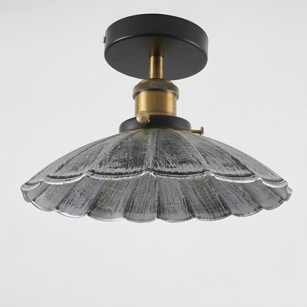 Semi Flush Ceiling Light – Scalloped, Dome or Gloss Metal Shade, E27 - photo 84