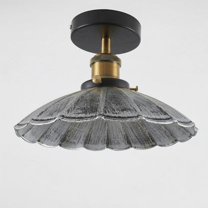 Semi Flush Ceiling Light – Scalloped, Dome or Gloss Metal Shade, E27 - photo 84